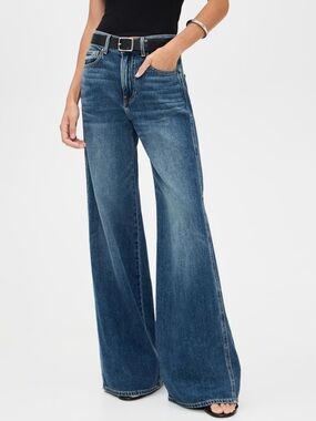 Veronica Beard Kasey Mid Rise Wide Leg Jeans City Stroll